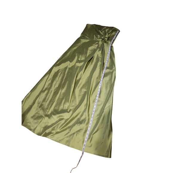 Talbots Evening Dress Size 10 Vintage Y2K Brat Green Silk Strapless Full Length - Picture 9 of 9
